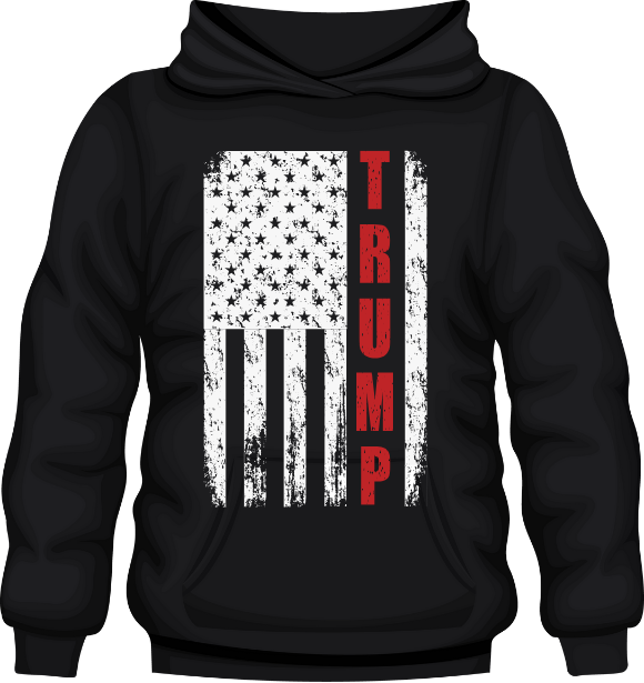 TRUMP tattered Flag Hoodie
